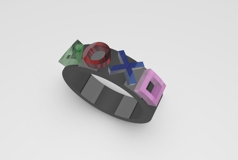 playstation anel aliança 3d print model - Mito3D
