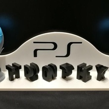 playstation trophy hunter flip text ps trophies 3d print model - Mito3D