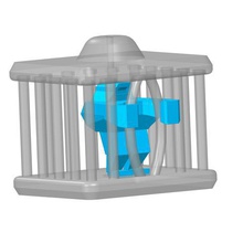 plb robot prison gadget key ring key-ring toy art cage jail jewelry 3d print model - Mito3D