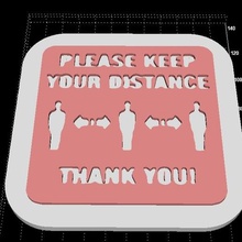 please keep distance text stencil sign home stay 3d print model - Mito3D