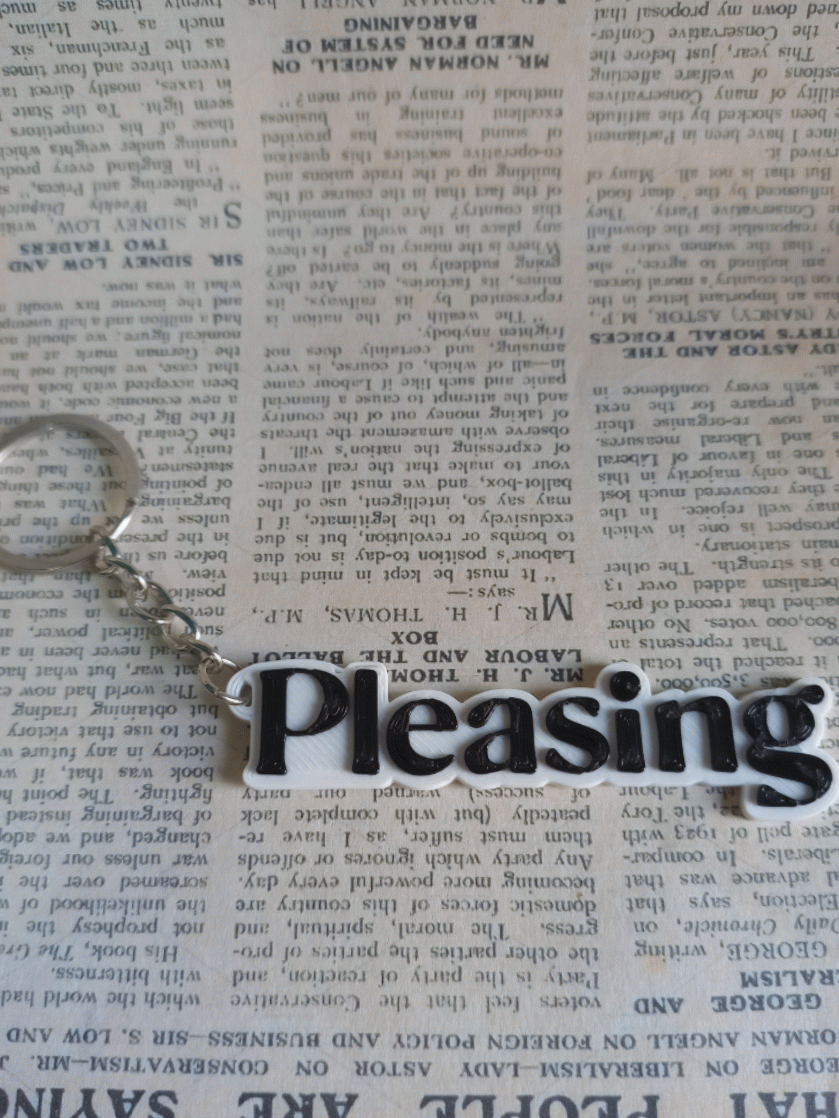 pleasing - harry styles hs music art accessories keychain necklace bracelet 3D print model - Mito3D