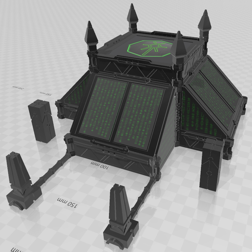 plf Necron Pyramide klein wh40k Architektur 40k Kriegshammer Nekronen Tischplatte Gaming Terrain warhammer40k 40000 Gebäude Strukturen 3D print model - Mito3D