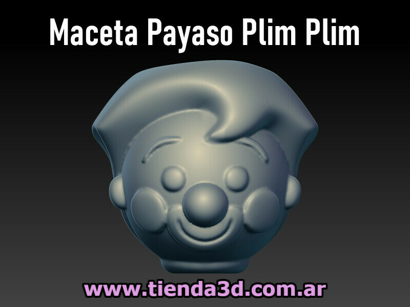 plim payaso maceta 3D print model - Mito3D