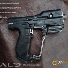 plique pistolet halo 5 magnum m6h2 game gun cosplay cosplaying prop 3d print model - Mito3D