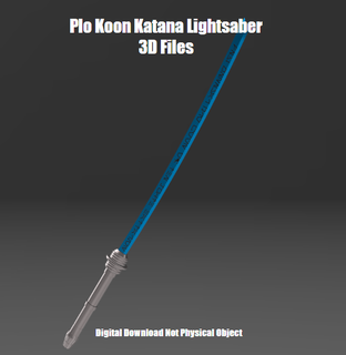 plo Koon katana sabre luz 3d arquivos 3mf 3d print model - Mito3D