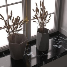 plomb plata décoration moderne poly vase architecture art contemporain géométrique 3d print model - Mito3D