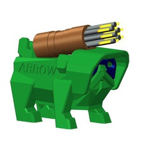 plp pug arrow back gadget bow green elwood mops key-ring toy art dog animal 3d print model - Mito3D