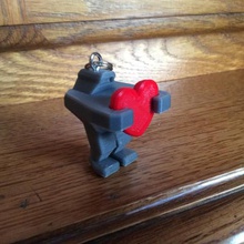 plp robot heart gadget key ring key-ring love toy jewelry 3d print model - Mito3D