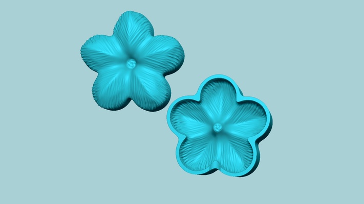 prugna fiorire fiore 02 modanatura artificiale eva mestiere utensili muffa fatto mano artigiano preparativi foglia foglie decorazione creativo attrezzo fondente arte bomba bagno 3d print model - Mito3D