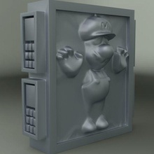 idraulico congelato carbonite arte Mario stella guerre video gioco sculture 3d print model - Mito3D