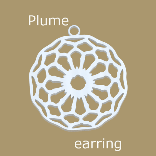plume boucles d'oreilles bijoux boucle d'oreille fleur idealab chapitre calcul 3D print model - Mito3D