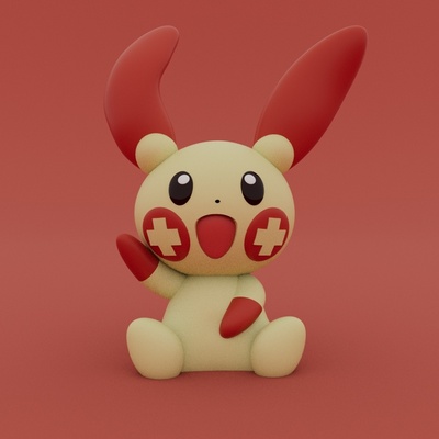 plusle - pokemon cute anime toy print in place no support 3d print model - Mito3D