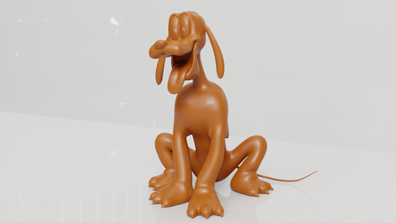 Plutón perro Mickey disney 3d impresión 3dprint juguete personaje 3dprinting estatua figura coleccionable dibujos animados disneyland Donald juegos juguetes miniaturas figuritas 3d print model - Mito3D