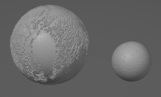 Plüton Charon astronomi ölçek model topografya 3d küre 3d print model - Mito3D