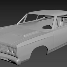 plymouth road runner 1969 body print game car cars hobby american auto automotive muscle musclecar sportcar sport model printcar drive rc toy 3d print model - Mito3D