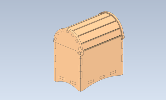madera contrachapada cofre 3d modelo organizador caja 3d print model - Mito3D
