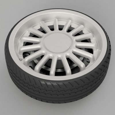pneu aro 17 para gol diverplas plug play kit roda turbo brinquedo miniatura stl arquivo 3d imprimir rc 3d print model - Mito3D