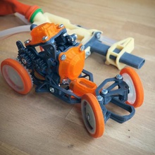 pneumobile neumático de coche juguete juego globo steampunk vapor auto aire comprimido diy motor mecánica neumática el control remoto mando a distancia juguetes mecánicos 3d print model - Mito3D