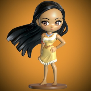Pocahontas q postet oyuncak bebek Disney Funko cep Chibi Şirin Ariel kül kedisi Rapunzel 3d print model - Mito3D