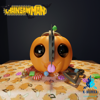 pochita chainsawman halloween pumpkin crochet pochita chainsawman halloween pumpkin  3d print model - Mito3D