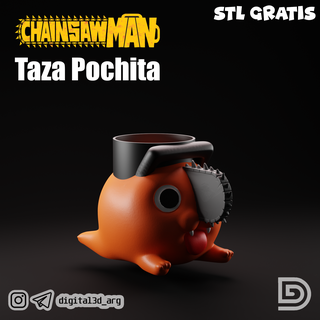 respeto taza jarra argentina motosierra hombre anime manga perro mascota demonio 3d print model - Mito3D