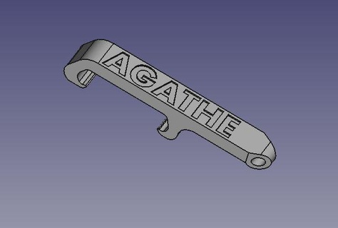pocket bottle opener agathe key ring first name 3d print model - Mito3D