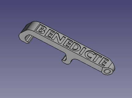 bolsillo botella abrelatas Benedicto llave anillo nombre 3d print model - Mito3D