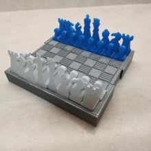 pocket chess set game travel fun stocking filler stuffer box container pieces boardgame tabletop portable 3d print model - Mito3D