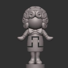 pocket doll curly 3d print model - Mito3D