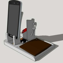 Tasche leerer Lager Container Schlüssel pocket emptier Smartphone Halter Unterstützung Box sehen Behälter 3d print model - Mito3D