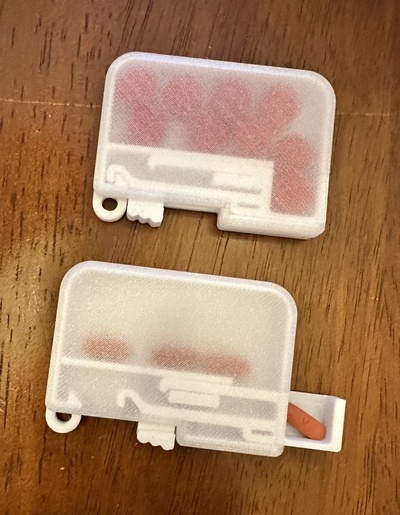 bolso comprimido popper caixa comprimidos recipiente recipientes organização armazenamento 3d print model - Mito3D