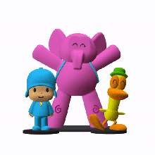 pocoyo elly pato pack duck toys zinkia children 3d print model - Mito3D