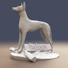 podenco cão estátua procriar diorama 3d print model - Mito3D