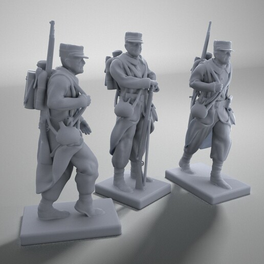 peludo uniforme 1914 francês soldado brinquedos soldados exército vintage ww1 3D print model - Mito3D