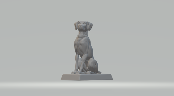 aiguille chien jardin statue 3d impression modèle animal imprimable Anglais chasse compagnie miniatures figurines art sculptures 3d print model - Mito3D