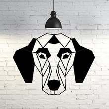 puntatore cane scultura da parete in 2d art faccia animale arredamento decorazione 3d print model - Mito3D