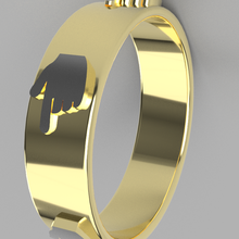 pointing finger emoji ring gold platinum silver jewelery jewellery jewel hand 3d print model - Mito3D