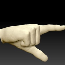 apontando dedo mão 3d print model - Mito3D