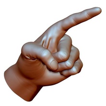 pointant vers le point de la main geste sexe masculin art à du doigt 3d print model - Mito3D