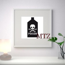 poison wall sculpture 2d art 3d print model - Mito3D