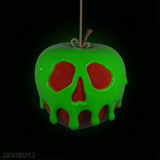 poisoned apple - snow white poison curse cursed fruit 3D print model - Mito3D