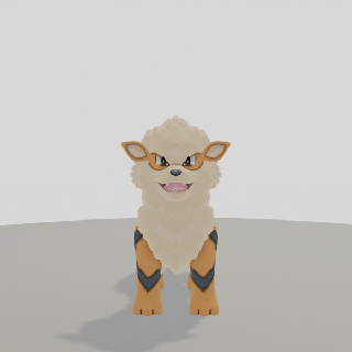 pok seg arcanina animal arte estatueta Pokémon caninos Growlithe arcanino 3d print model - Mito3D