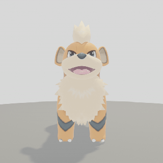 pok mon - caninos animal art figurine pokemon go growlithe 3d print model - Mito3D
