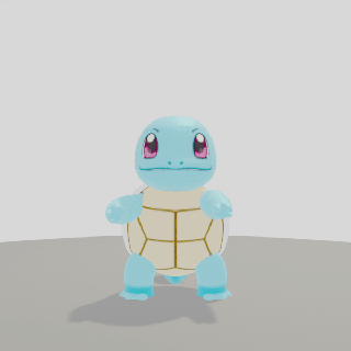 pok lun carapuce animal art figurine Pokémon go gicler 3d print model - Mito3D