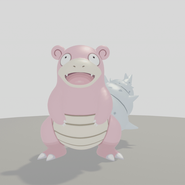 pok mon - flagadoss animal art figurine pokemon go ramoloss slowpoke slowbro 3D print model - Mito3D