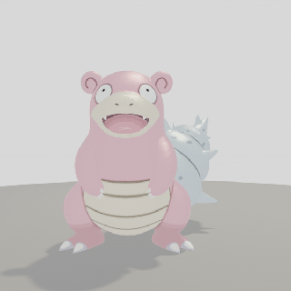 pok pazartesi kırbaç hayvan Sanat heykelcik pokemon ramolos yavaş konuşma Slowbro 3d print model - Mito3D