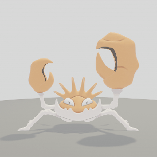 pok lun patron crabe animal art figurine Pokémon Krabby 3d print model - Mito3D