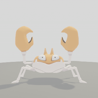 pok pazartesi krabby hayvan Sanat heykelcik pokemon 3d print model - Mito3D