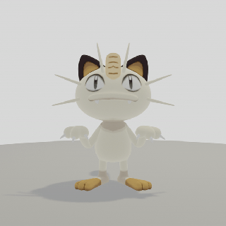 empujar Lun maullar animal Arte figurilla pokemon miauss 3d print model - Mito3D