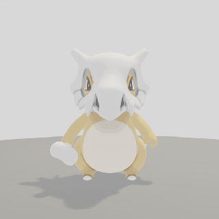 pok seg desossando animal arte estatueta Pokémon cubone 3d print model - Mito3D